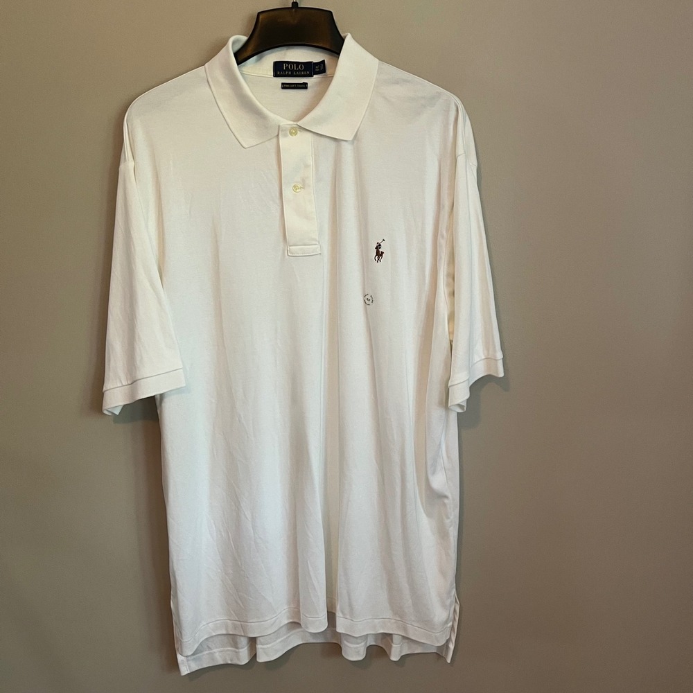 Polo Ralph Lauren White Pima Soft Touch Cotton Polo Shirt Mens XLT Tall Pony